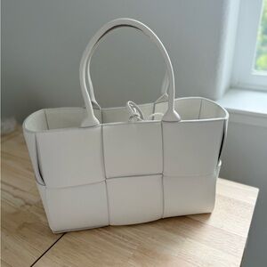 Bottega Veneta Arco Tote Bag- Small White